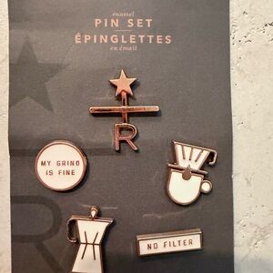 Starbucks Reserve Exclusive.Enamel 5 Pins Set-Collection.coffee.espresso.maker